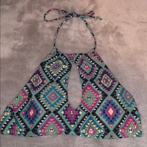 Multicolored halter bikini top